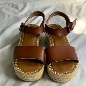 Espadrille Platform Brown Sandals